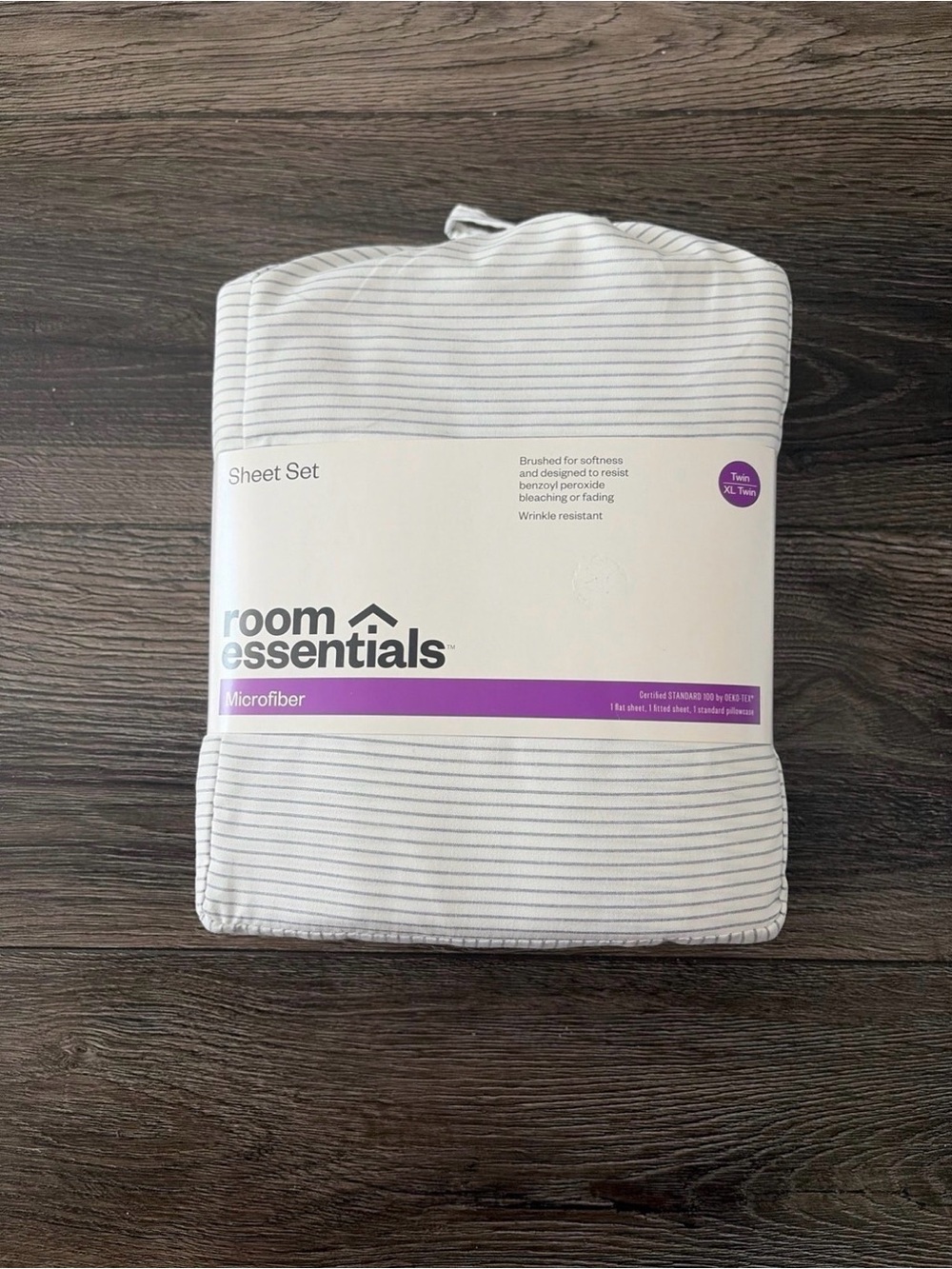Room Essentials Target Twin / Twin XL Microfiber Sheet Set - Blue Pinstripe